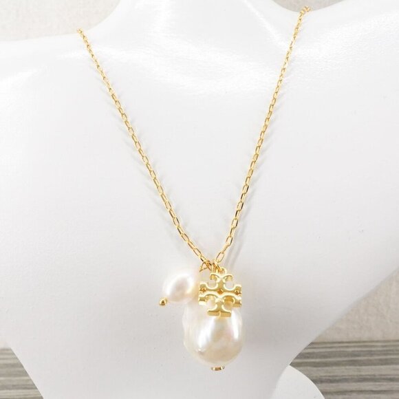 Tory Burch Kira Pearl Necklace Gold/ Ivory OS - Picture 5 of 12
